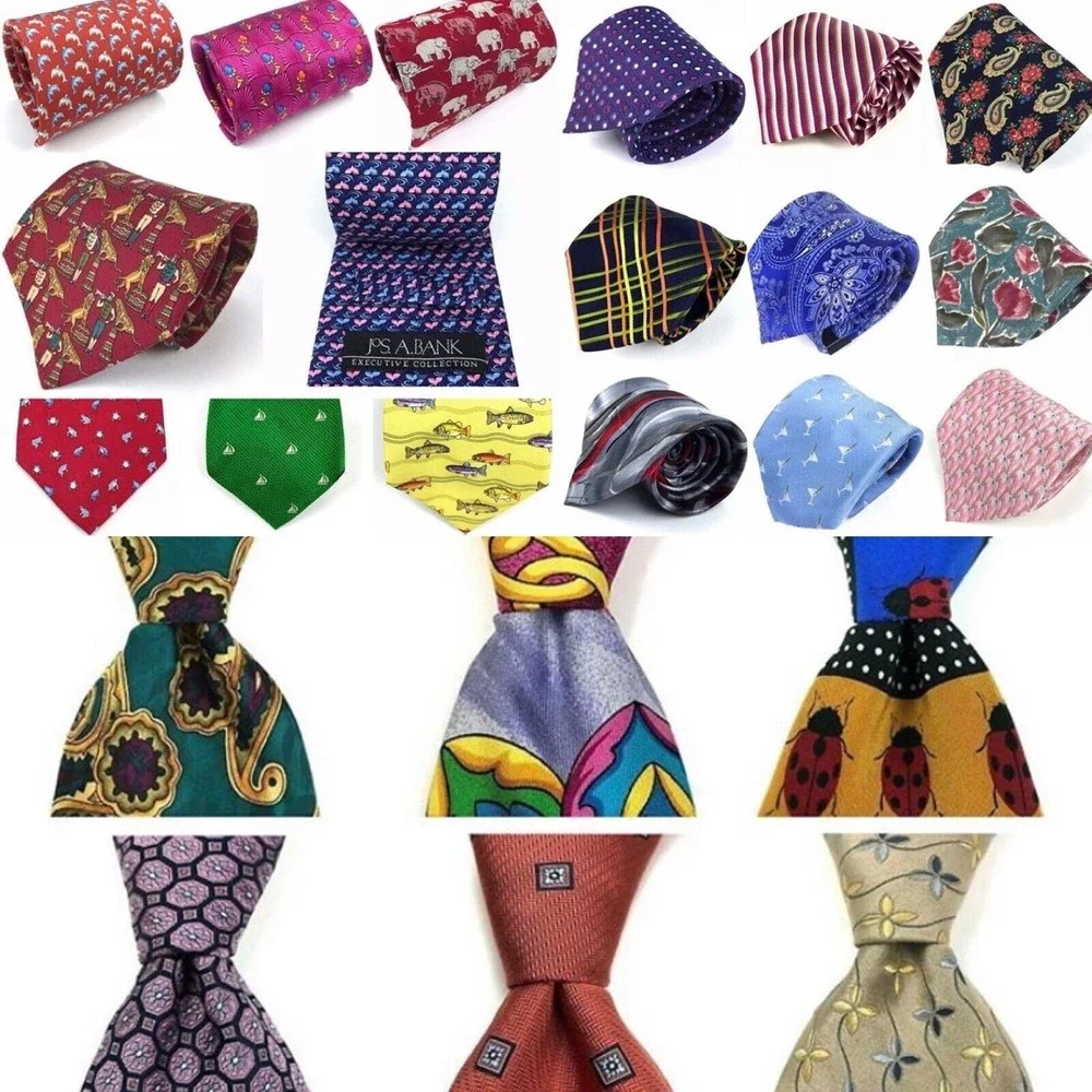 Mens Neckties Elegant Fun Vintage Variety Lot of 10 Random Ties - Fast Shipping